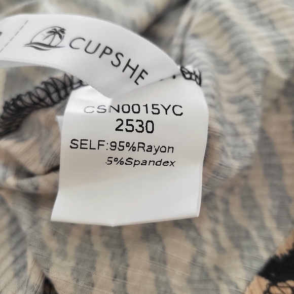 Cupshe Animal Print Swim Cover-Up Dress  size S, NWT - Picture 6 of 7